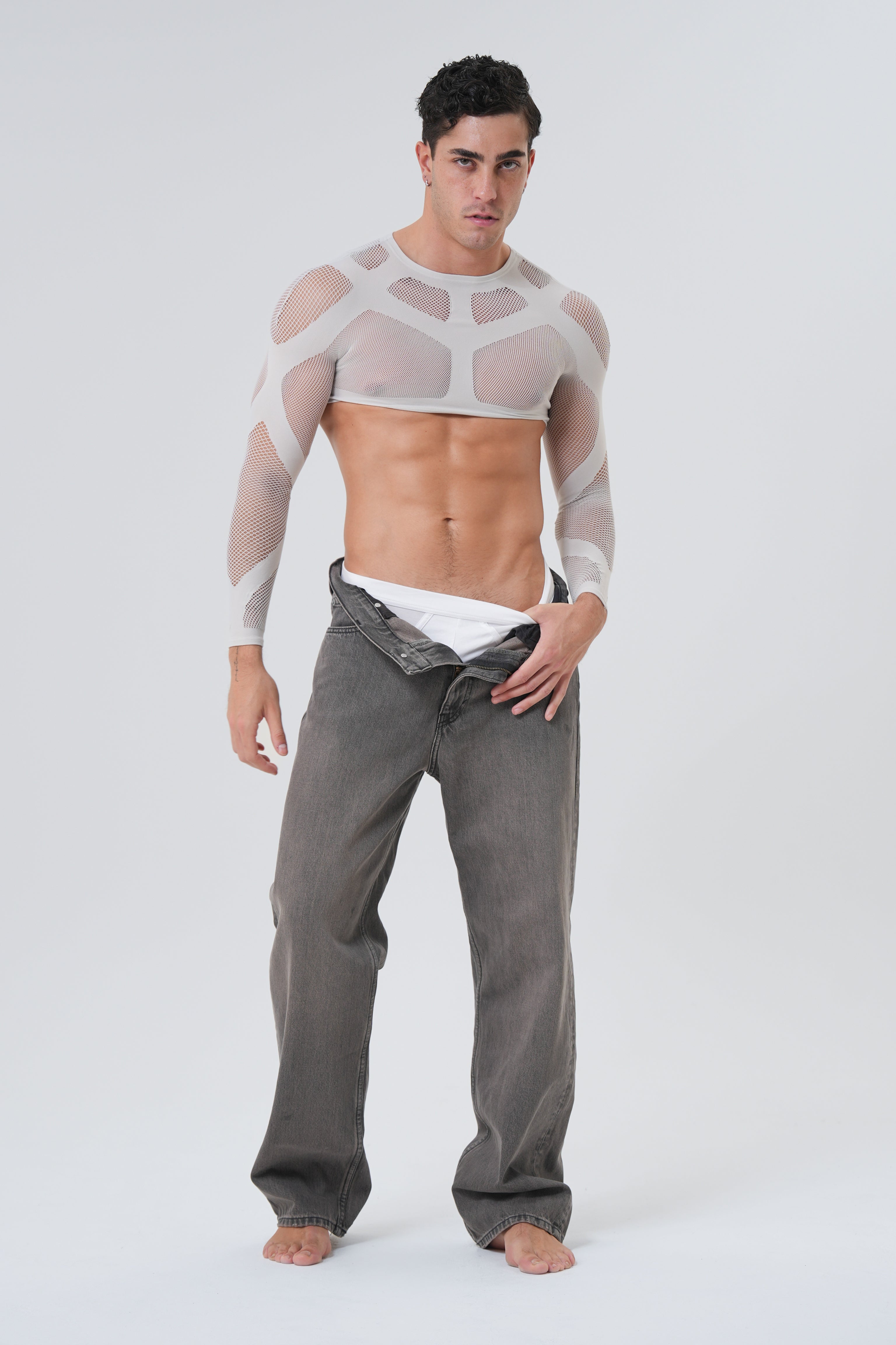 BASEMENT CROP TOP - GREY